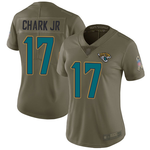 Nike Jacksonville Jaguars #17 DJ Chark Jr Olive Women Stitched NFL Limited 2017 Salute to Service Jersey->women nfl jersey->Women Jersey